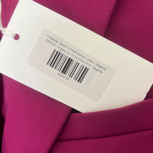 ARGENT Crossover Blazer Size 4 in Performance Cotton Magenta - Picture 4 of 7